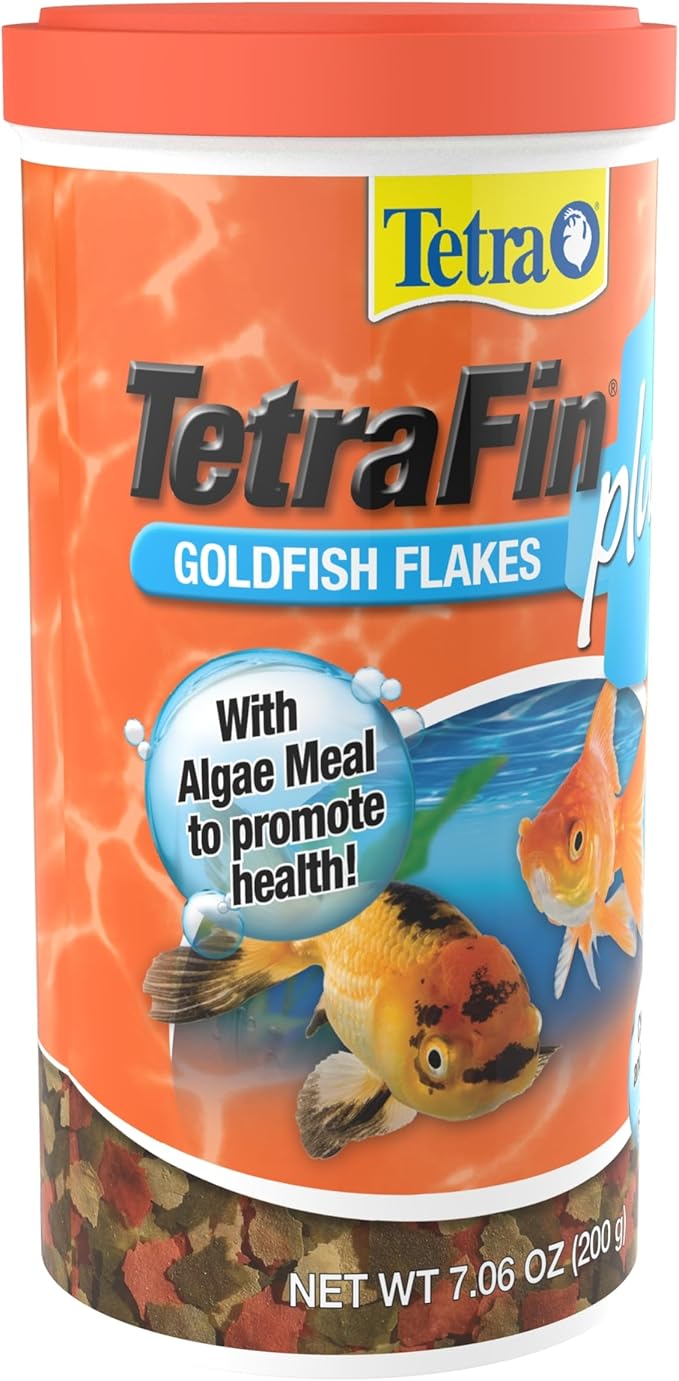 TetraFin Plus Goldfish Flakes Balanced Diet With Algae To Promote Health, 7.06 oz