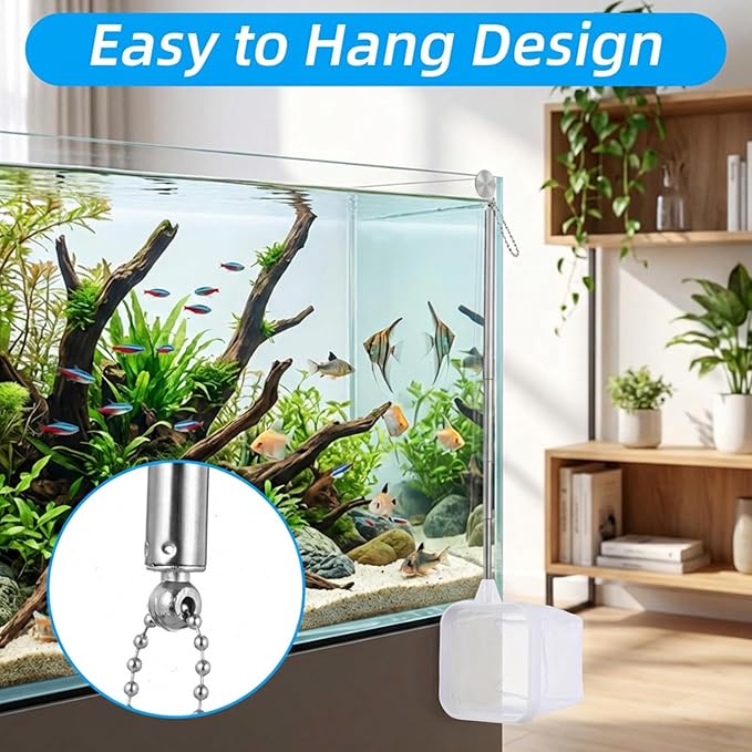 Aquarium Shrimp Net, 3 PCS Small Fish Nets for Fish Tank with Long Extendable Stainless Steel Handle, 3.15 Inch Round+Square Fine Mesh Net for Fishes Shrimp Tank Pond Creek Food Residue Debris