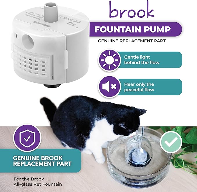 BROOK Pump Replacement Part – (Model SMA-800 | Side-pumping) – Spare Part Replacement Pump for the Brook All-glass Pet Fountain