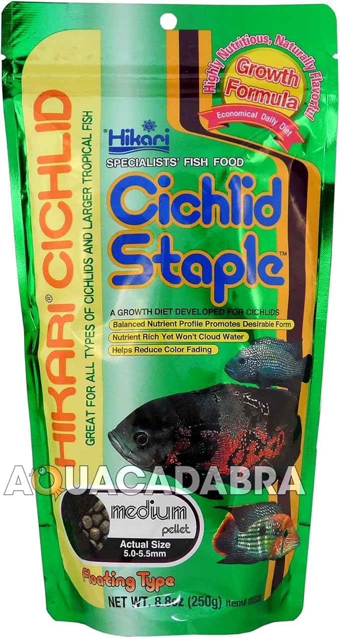 Cichlids Staple Pellet Fish Food [Set of 2] Size: Medium (8.8 Ounces)