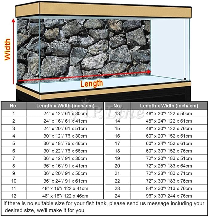 Black Stone Aquarium Background Poster PVC Fish Tank Decorations Landscape (30" x 18"/ 76 x 46cm)