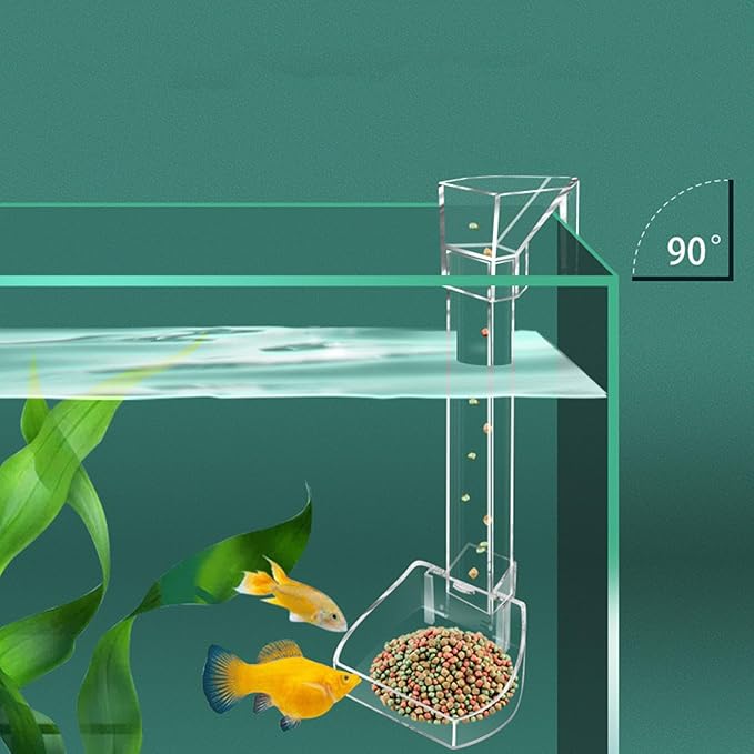 200MM Aquarium Feeding Tube Fish Feeder Tube Clear Acrylic Shrimp Feeding Tube with Hooks and Suction Cups for Aquarium Fish Tank Feeder