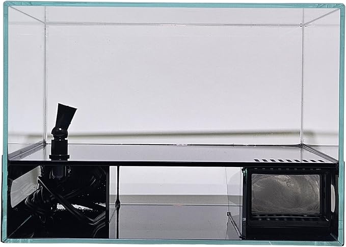 LIFEGARD Low Iron Ultra Clear 4 Gallon Crystal Aquarium with Built in Back Filter with High Polish Filter Sock – 45° Beveled Edge, Rimless Glass, Rectangular Style with Directional Jet Flow