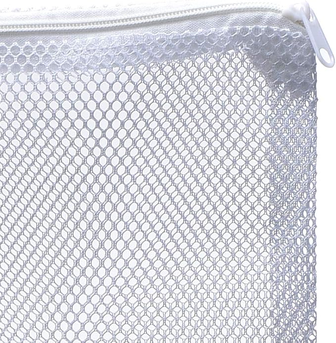 ALEGI Large Filter Media Bags,Aquarium Mesh Bags with Plastic Zipper,White Net Bags for Bio Balls, Ammonia Remover 17.8" by 13.5" (4pcs)
