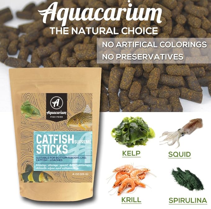 ANGIEHAIE Y.F.S. YFS Catfish Shrimp Sticks Pellets Tropical Bulk Bottom Feeder Fish Food 1/2 LB