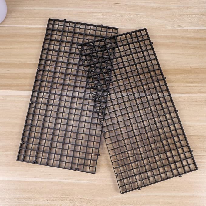 balacoo 8pcs Grid Divider Tray Aquarium Fish Tank Bottom Bottom Black Tray Aquarium Crate