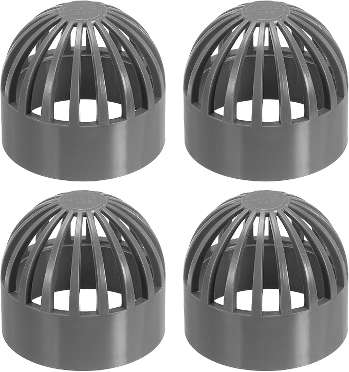 PATIKIL 2.5 Inch (63mm) Fish Cover Permeable Cap, 4 Pcs PVC Breathable Cap Aquarium Guard Fish Tank Intake Cover, Gray