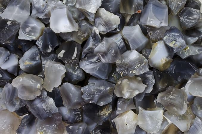 Fantasia Materials: 18 lbs Grey Agate Rough Stones from India