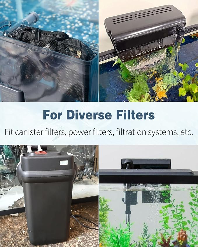 Pawfly 8 Pack Aquarium Filter Media Bags, Fish Tank Fine Mesh Bag with Plastic Zipper Aquarium Reusable Mesh Bag for Activated Carbon, Bio Filter Balls, Filter Stones (3" x 4")