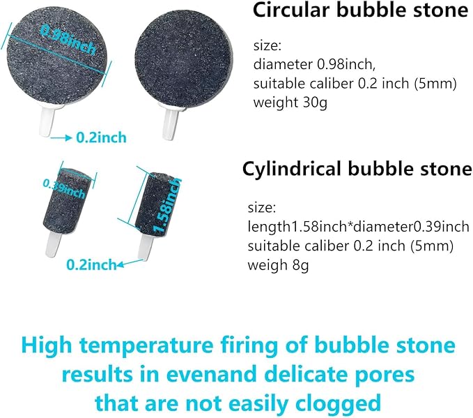 17ps Fish Tank Aquarium Aerator Pump Bubble Stone Accessories Set,6.5 feet Standard 1/5 Inch Aviation Tube, Air Pump Accessories with Air Stone, Check Valve, Suction Cup, Connector and Converter.
