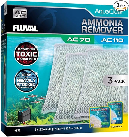 Fluval - Ammonia Remover for AC70/AC110, 36.6 oz / 1038 g - for Use in Freshwater Aquariums 3-Pack