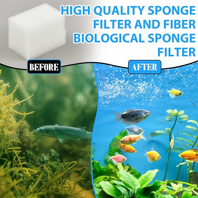 Threlaco 12 Pcs Compatible with Aquaclear 70 Foam Filter Inserts, for Filtering Mechanical and Biological Media, Keeping the Water Tank Clean and Fresh