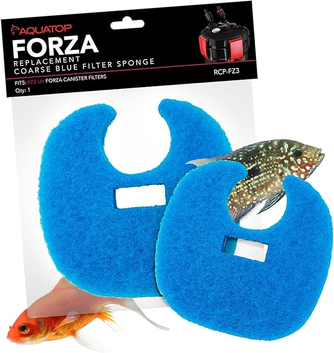 Aquatop RCP-FZ3 Coarse Blue Filter Sponge – Fits FZ3 Canister Filters – Enhanced Filtration – Traps Large Dirt – Easy to Install