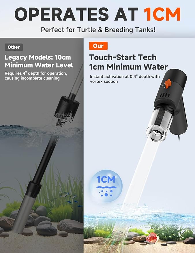 Electric Aquarium Gravel Cleaner - High-Pressure Fish Tank Cleaner with Gravel Vacuum for Aquarium, 6-in-1 Multifunction Aquarium Vacuum Gravel Cleaner with Water Changer & Sand Filter