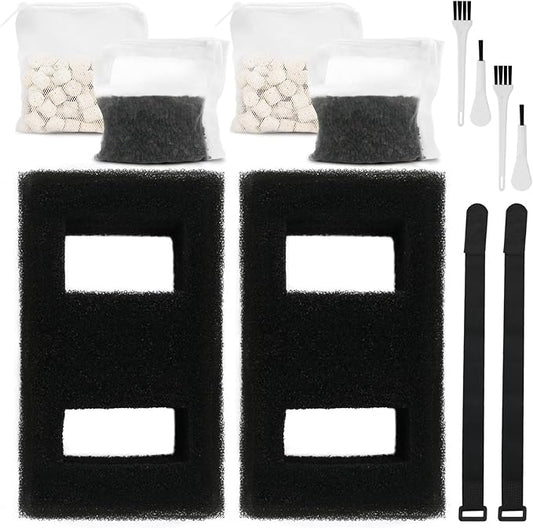 A1376 Aquarium Filter Media Kit Compatible with Fluval Spec Evo Betta Flex Series Aquarium Filters Foam Replacement Set Suitable for Most Standard Aquariums (2-Pack)