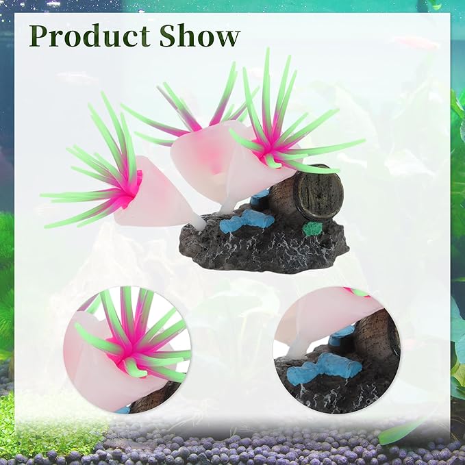 Fluorescent Aquarium Coral, Vibrant Glowing Effect, Fish Tank Decorations, Artificial Accessories, Green