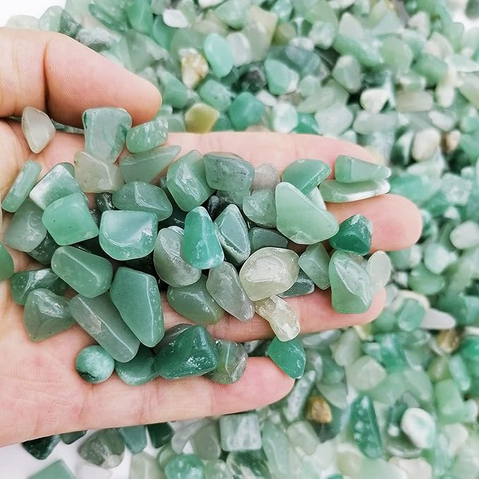 335g Assorted Green Aventurine Quartz Crystals Rocks Green Aventurine Crushed Crystal Quartz Tumbled Rocks and Crystals