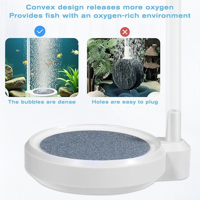 Fish Tank Bubbler 2 Inch Fish Tank Air Stone Small Nano Air Bubble Stone Aerator Oxygen Diffuser Aquarium Bubbler Fish-Tank Accessories(No Pump and Tube)