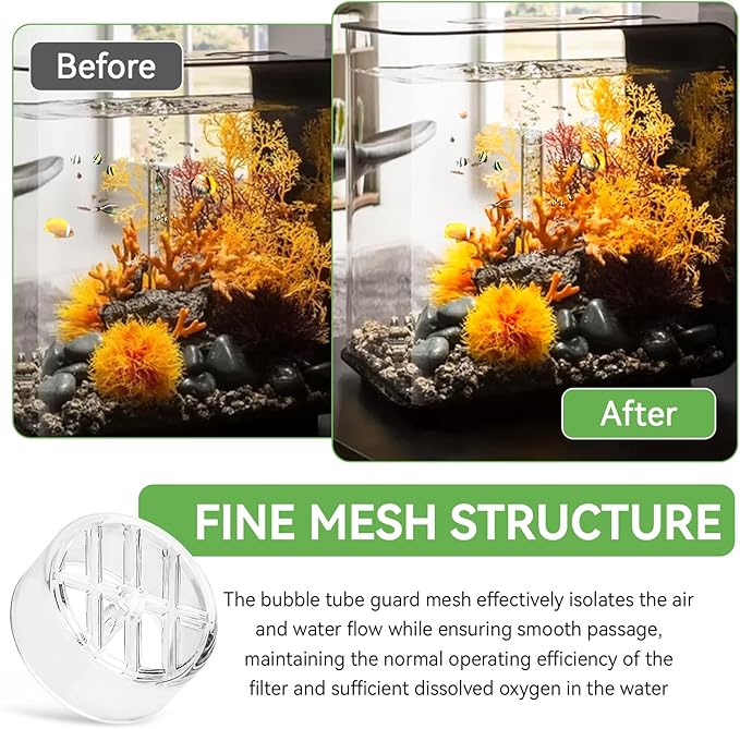Bubble Tube Guard for biOrb, Acrylic Cover for Aquariums Bubble Tube, Transparent Bubble Accessories for biOrb Aquarium Fish Tanks, Keeps Objects, Fish, Snails, Shrimp Out of Filter, 2PCS