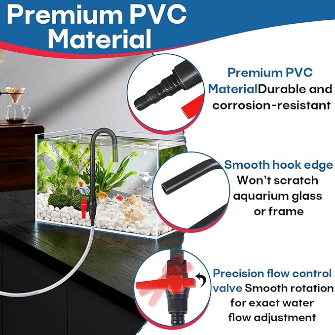2 PCS Automatic Aquarium Water Refiller – PVC Wall-Mounted, Hands-Free & Spill Free Water Changer Hook with Flow Switch – Compatible with Python Systems – Filler Tube for 1/2", 5/8", 3/4" Hose