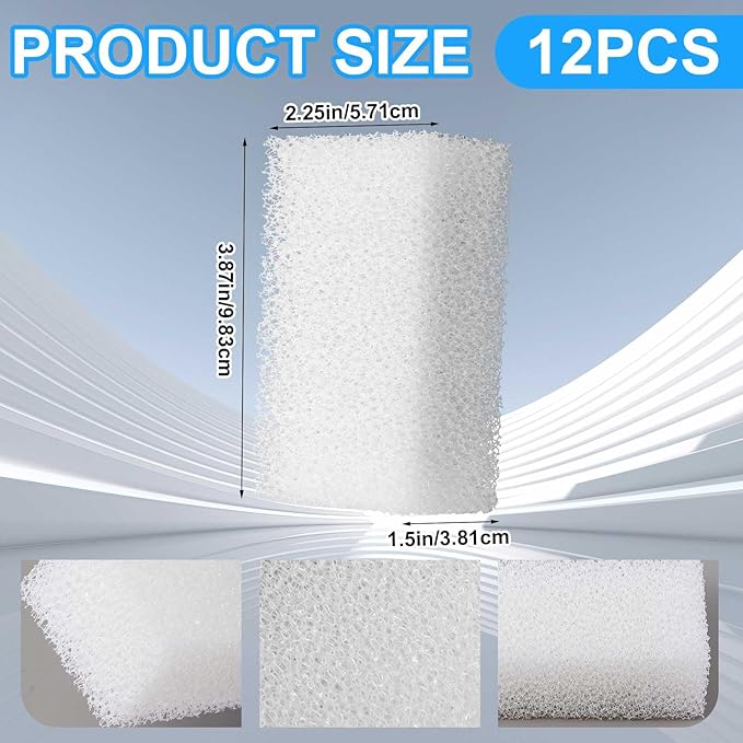 Threlaco 6 Pack Foam Filter Insert Compatible with Aquaclear 30 Aquarium Filter Replacement Media for Filtering and Keeping Aquariums Clear