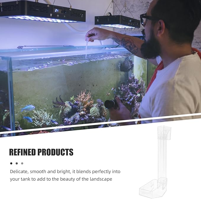 Shrimp Aquarium Feed Tube and Feeding Dish, 21cm Acrylic Fish Feeder for Shrimp Tank, Aquarium Supply for Automatic Feeding of Aquatic Pets