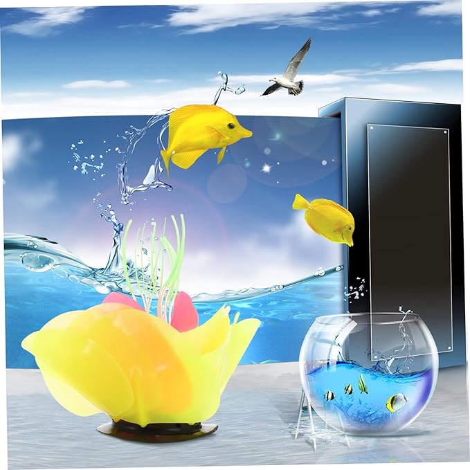 MERRYHAPY Silicone Coral Adornment for Aquariums Simulation Coral Plant Decoration Safe Non- for Fish Tank Landscape Aesthetic for Home Office Use