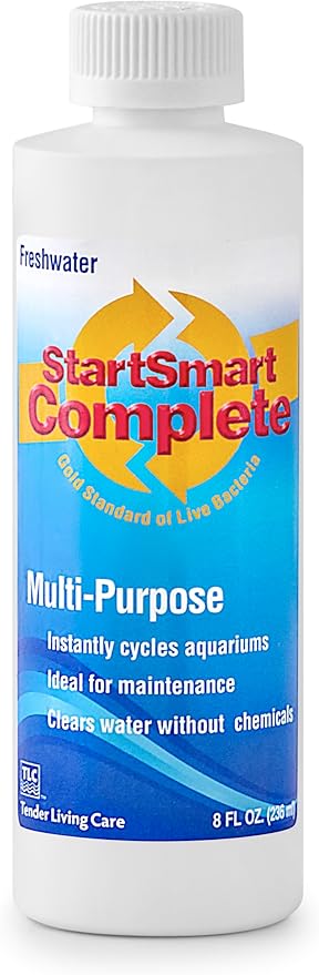 TLC Products StartSmart Complete Freshwater Aquarium Cycle Starter & Beneficial Nitrifiers, Supports Clear Water & Biofiltration, Reduces Excess Sludge, 8 oz. (236 ml)