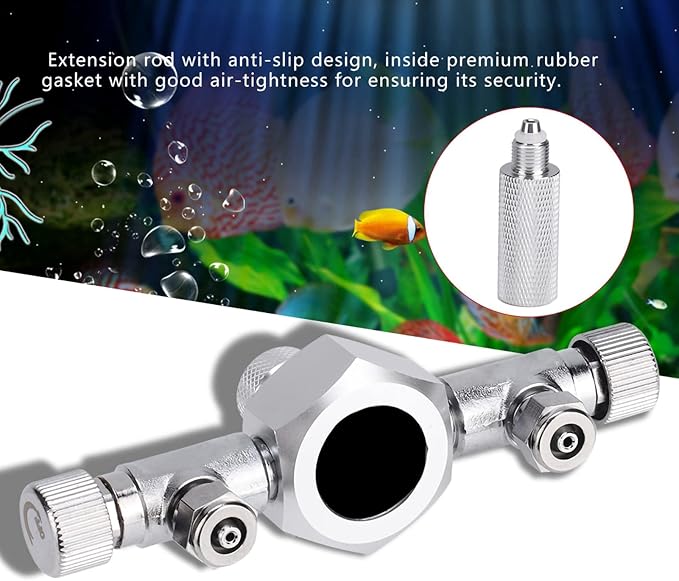 KIMISS Multi Ways Distributor Aquarium Regulator CO2 Splitter Valve Fish Multi Ways Distributor (2 Passes)