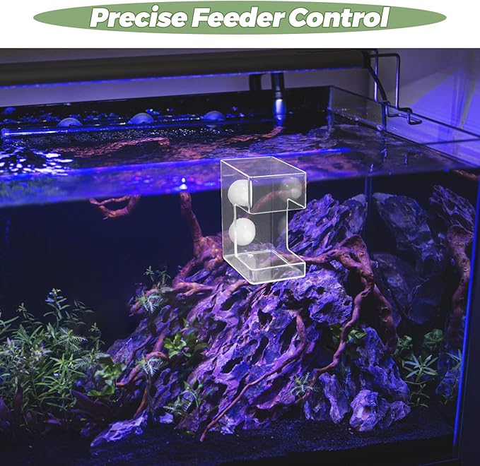 ULTECHNOVO Fish Feeder Tube with Suction Cup Acrylic Automatic Sinking Feeder for Aquarium Fish Tank Precise Feeding of Worms