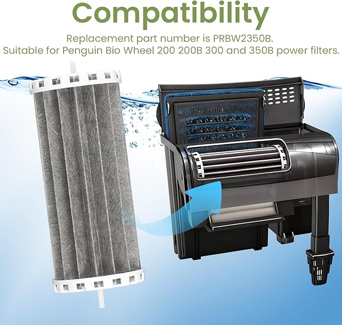Aquarium Filter Compatible with Marineland Penguin 200 200B 350 350B Power Filters,Bio-Wheel Assembly PRBW2350B,Replacement Fish Tank Filter Parts,4 Pack