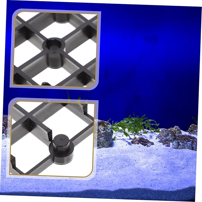 Mipcase 2pcs Aquarium Fish Tank Divider Trays Plastic Egg Crate Tray Grid Bottom Board Fish Separator 26x17.5x0.5CM Black