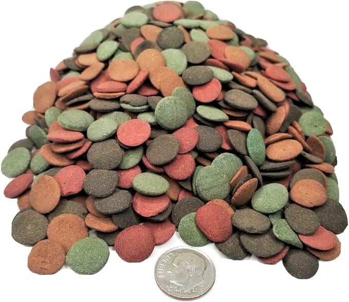 4-Type Ultra Mix of 12mm - 1/2'' Wafers, Spirulina-Algae 6-Type Worm 10-Type Shrimp Wafer, Intense Color Enhancing Wafers. Plecos, Shrimp, Snails, All Tropical Fish..1/4-lb