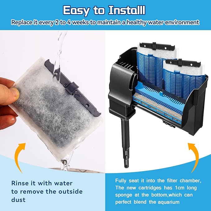 10 Packs Small Aquarium Filters Cartridges for Filter Size 10 and 1/2.5/5 Gallon Mini-Bow Aquarium Filters
