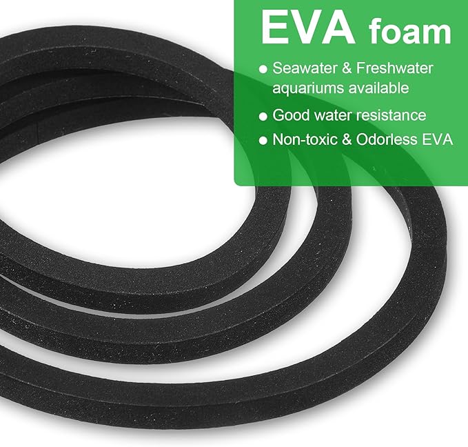 6PCS Aquarium Floating Plant Corral, Round Black EVA Fish Feeding Ring Set, Fish Tank Accessories for Mini Betta Tank, Floating Plants Holder|Feeder|Corral