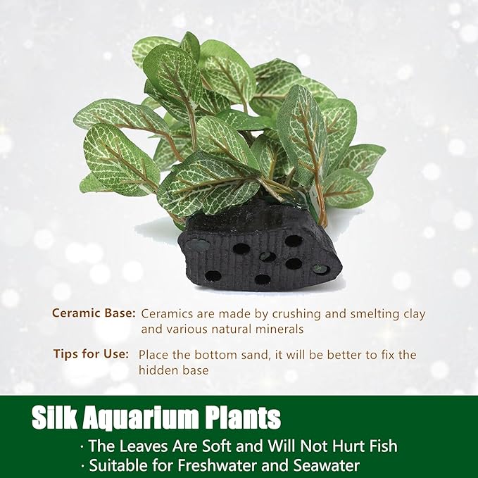 Silk Aquarium Plants, Artificial Fake Aquarium Plants Small Betta Fish Tank Plants Plastic Realistic Decorations Set 2PCS (Style D)