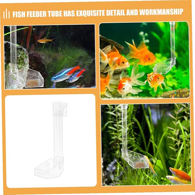 Toddmomy Aquarium Fish Feeder Tube with Feeding Ring 35cm Automatic Fish Tank Feeder Vacation Feeding Aquarium Supplies