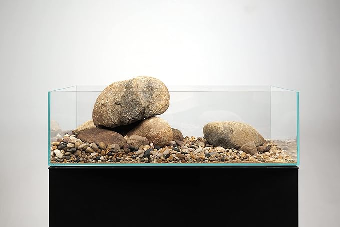 LANDEN 60S 7.9 Gal Shallow Aquarium Tank, Shallow Fish Tank, Rimless Low Iron Tank W23.6×D11.8×H7.1 in(60x30x18cm); 5mm Thickness Aquascape Fish Tank, Black Leveling Mat Included