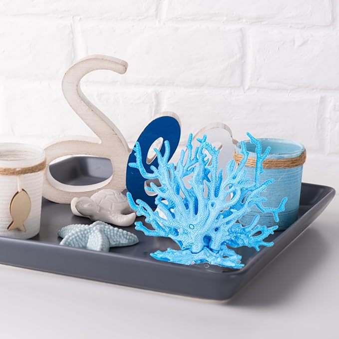 TOPZEA 4 Pack Artificial Aquarium Coral Decor, Plastic Faux Coral Reef Decorative Cute Fish Tank Decorations, Under the Sea Centerpiece Realistic Ocean Plant Ornaments for Party, Living Room
