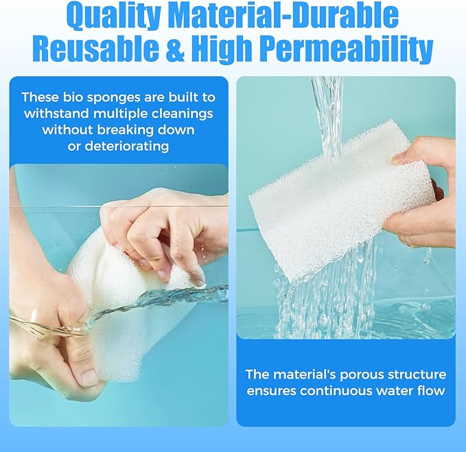 AQUANEAT 6-Pack Replacement Filter Sponge Pads, Aquarium Foam Insert Compatible with AquaClear 110, Fish Tank Filter Media