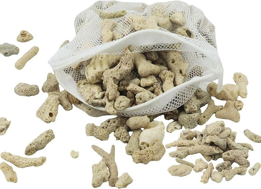 500g/1.1lb Crushed Coral for Freshwater Aquarium, Pond Filter Aquarium Filter Media to Raise ph, Reusable Aquarium Filter, Fish Tank Coral Stones