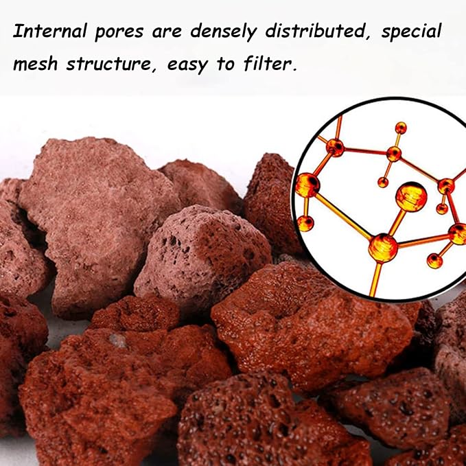 Tfwadmx 10 Pack Aquarium Red Lava Rock Fish Tank Volcanic Pumice Stones for Shrimp Betta(1.18''-1.96'')