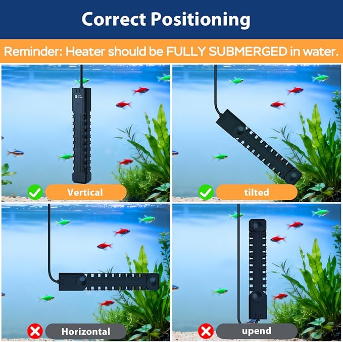 AquaMiracle Submersible Aquarium Heater with LED Digital Temp Display, Fish Tank Heater with Dry-Run & Over-Temp Protection, for Freshwater Saltwater Aquariums(500W/75-120Gal)