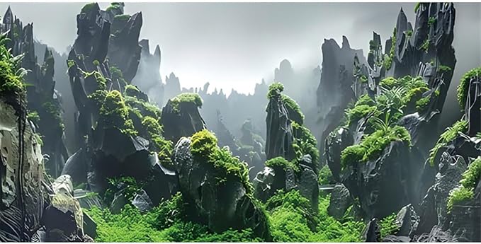 AWERT 48x20 inches Stone Aquarium Background Rock Fish Tank Background Rocky Terrarium Background Polyester Background