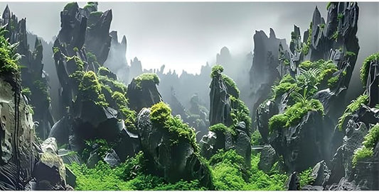AWERT 30x18 inches Stone Aquarium Background Rock Fish Tank Background Rocky Terrarium Background Polyester Background