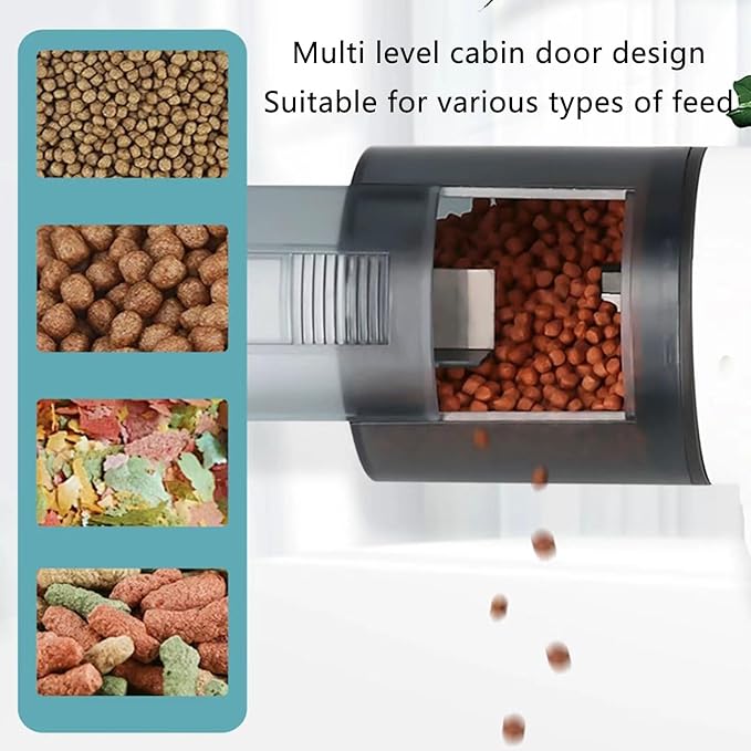 Large Capacity Automatic Feeders New Generations Feeding Dispenser Device for Fish Tanks Large Volumes Pet Fish Feeding Device