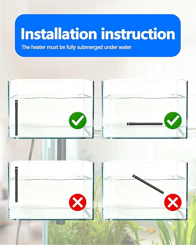 100W Titanium Aquarium Heater with LED Digital Display & External Controller – Submersible Fish Tank Heater, Precise ±1.8℉, IP68 Waterproof, for 10–25 Gallon Freshwater & Saltwater Tanks