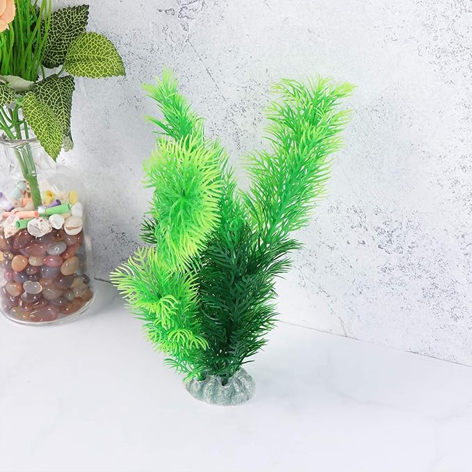 5 Pcs Artificial Plastic Plant Green Aquarium Fish Tank Underwater Plant