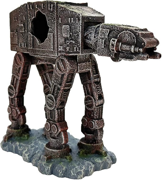 SLOCME Aquarium at-at Imperial Walker Decorations - Fish Tank Tropical Betta Fish Hideouts Cave Ornament