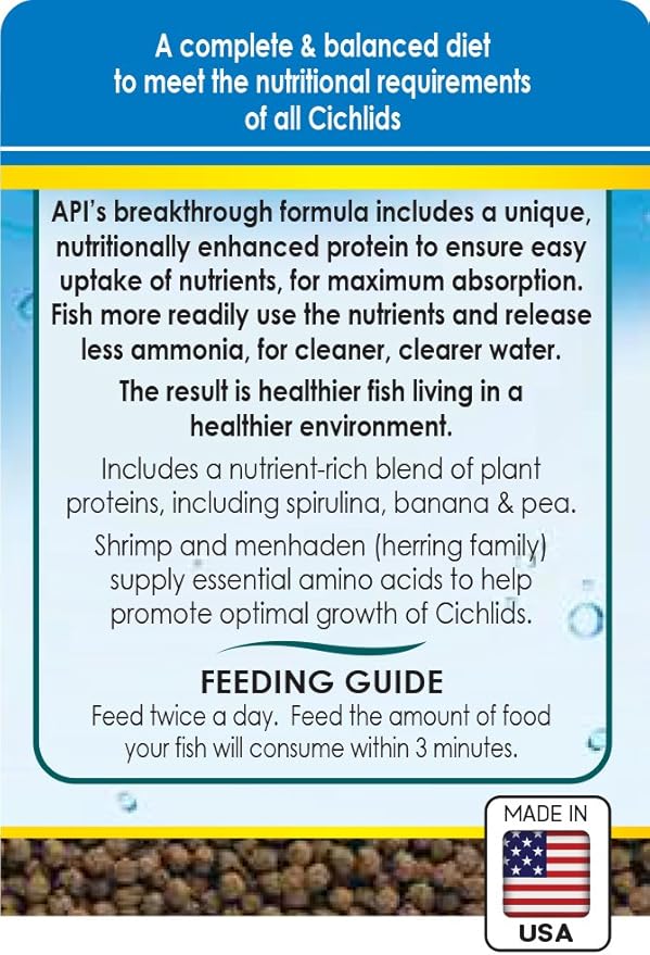 API CICHLID PELLETS Floating Pellets Fish Food 4.2-Ounce Container